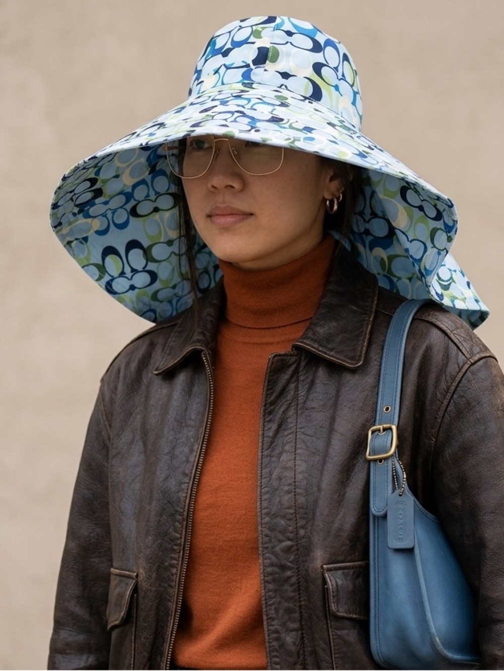 Rare Coach Bucket Hat floppy extra long extra floppy y2k